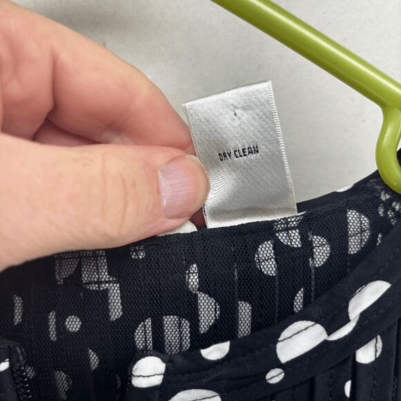 Laura Ashley Womens Small Art-Wear Black White PolkaDot Modernist Stretch Jacket - Picture 5 of 5